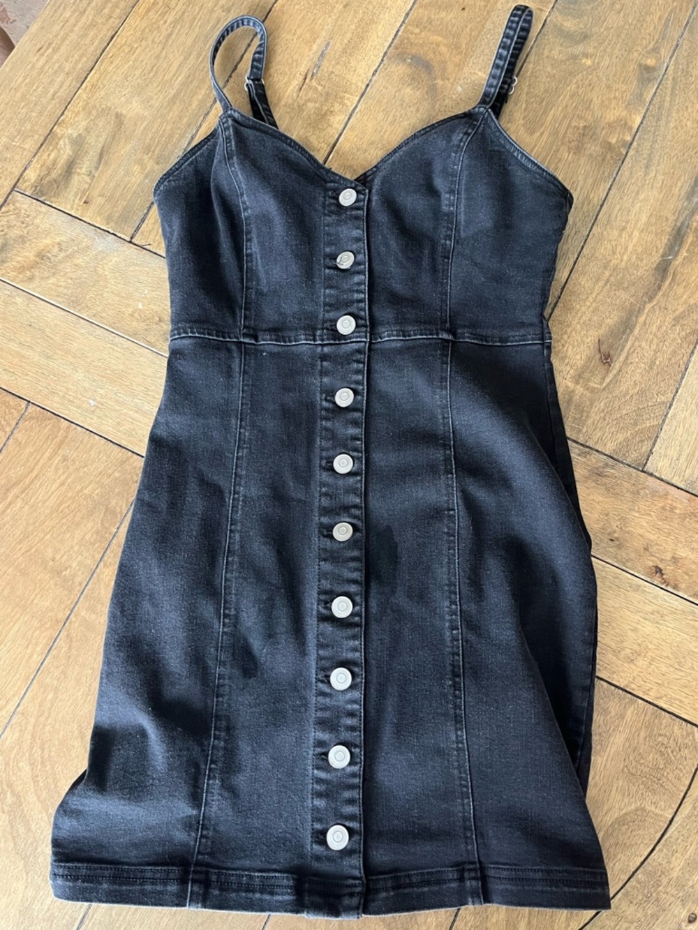 Forever 21 Black Button-Front Mini Dress size Small